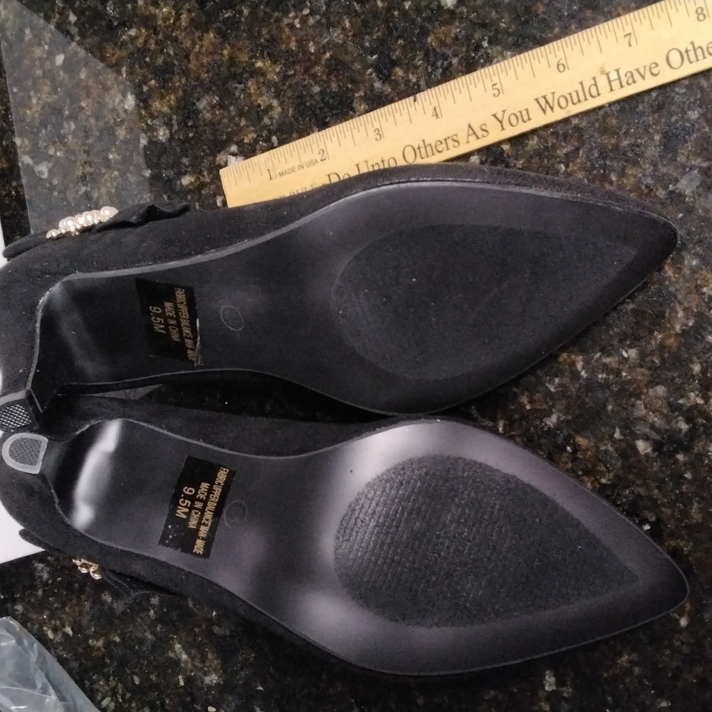 WS24- Buy 2prs🥿/$15.00 - Women Angel Steps Blk Spike Heels - sz 9.5 - Picture 9 of 12